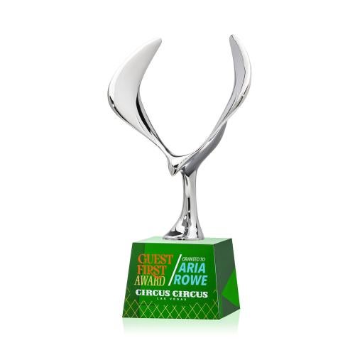 Recognition Awards - Crystal Awards - Maverick Eagle VividPrint&trade; Award on Robson Base - Green