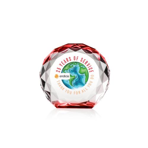 Recognition Awards - Crystal Awards - Seville VividPrint&trade; Award - Red