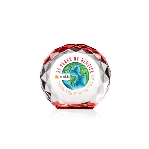 Recognition Awards - Crystal Awards - Seville VividPrint&trade; Award - Red