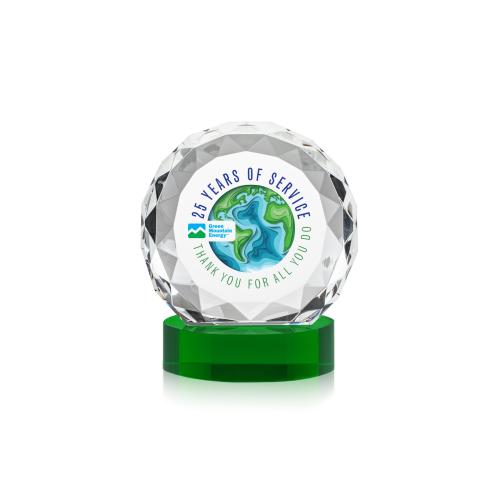 Recognition Awards - Crystal Awards - Seville VividPrint&trade; Award on Alberton Base - Green