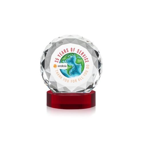 Recognition Awards - Crystal Awards - Seville VividPrint&trade; Award on Alberton Base - Red