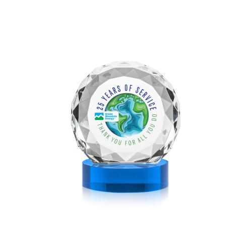 Recognition Awards - Crystal Awards - Seville VividPrint&trade; Award on Alberton Base - Sky Blue