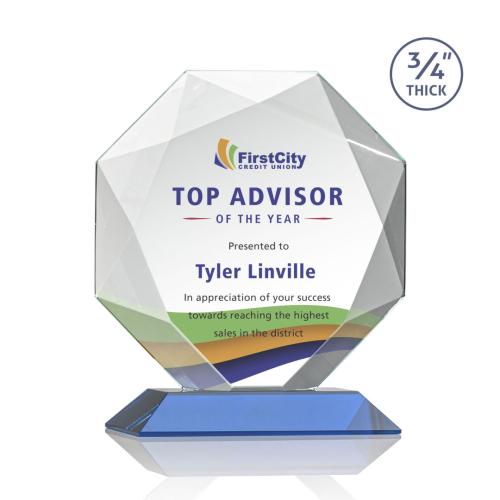 Recognition Awards - Crystal Awards - Bradford VividPrint™ Award - Sky Blue