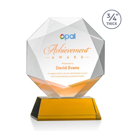 Recognition Awards - Crystal Awards - Bradford VividPrint™ Award on Newhaven Base - Amber