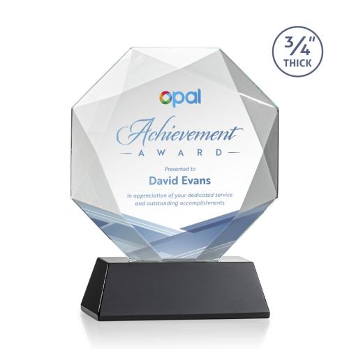 Recognition Awards - Crystal Awards - Bradford VividPrint™ Award on Newhaven Base - Black