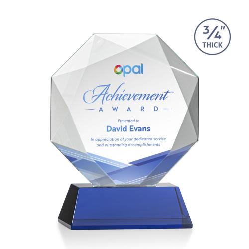 Recognition Awards - Crystal Awards - Bradford VividPrint™ Award on Newhaven Base - Blue