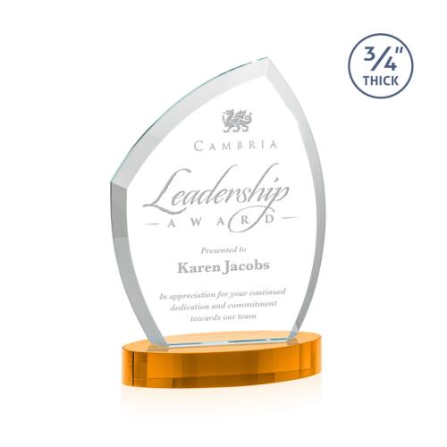 Recognition Awards - Crystal Awards - Daltry Award on Alberton Base - Amber