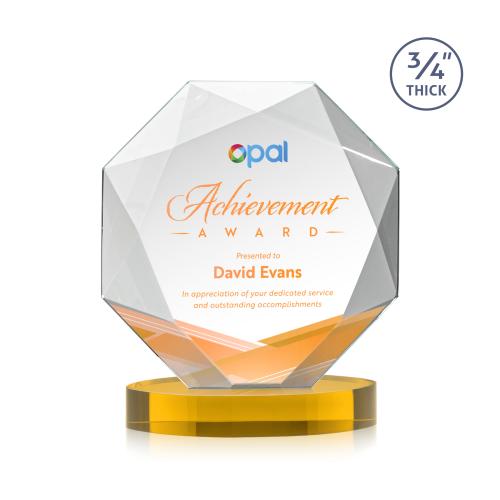 Recognition Awards - Crystal Awards - Bradford VividPrint&trade; Award on Alberton Base - Amber
