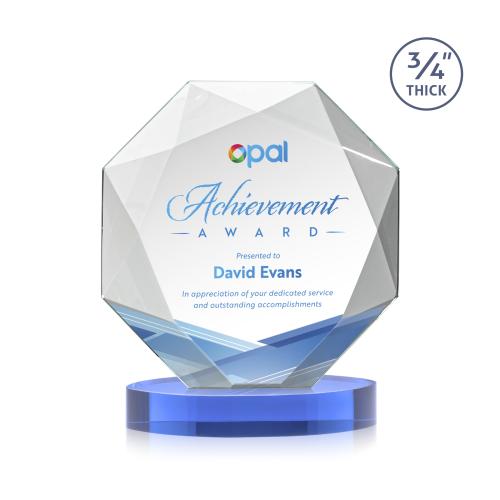 Recognition Awards - Crystal Awards - Bradford VividPrint&trade; Award on Alberton Base - Sky Blue