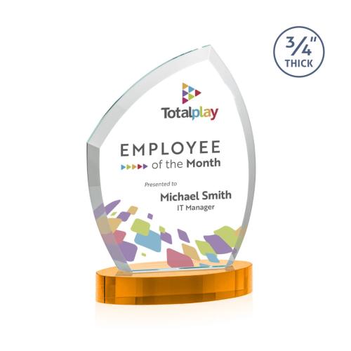 Recognition Awards - Crystal Awards - Daltry VividPrint&trade; Award on Alberton Base - Amber