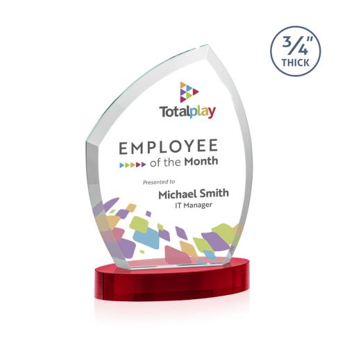Recognition Awards - Crystal Awards - Daltry VividPrint&trade; Award on Alberton Base - Red