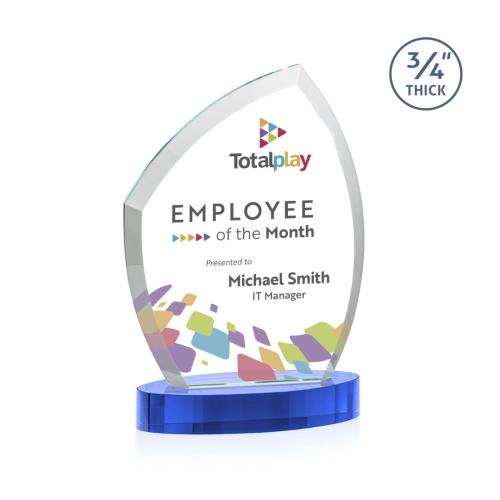 Recognition Awards - Crystal Awards - Daltry VividPrint&trade; Award on Alberton Base - Sky Blue