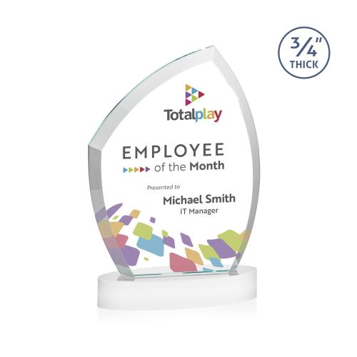 Recognition Awards - Crystal Awards - Daltry VividPrint&trade; Award on Alberton Base - White