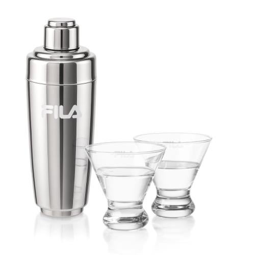 Corporate Gifts - Barware - Glasses Sets - Pescara Shaker & Brisbane Martini Set