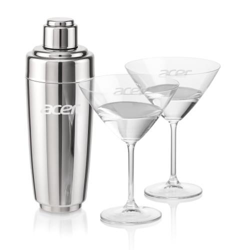 Corporate Gifts - Barware - Glasses Sets - Pescara Shaker & Coleford Martini Set