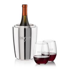 Pescara Wine Cooler & Stanford Stemless Wine Set - Barware