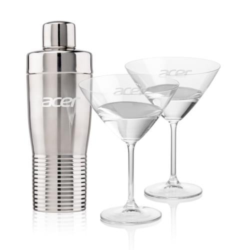 Corporate Gifts - Barware - Glasses Sets - Genoa Shaker & Coleford Martini Set