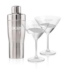 Genoa Shaker & Coleford Martini Set - Martini Glasses