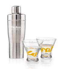 Genoa Shaker & Rideau Martini Set - Cocktail Glasses