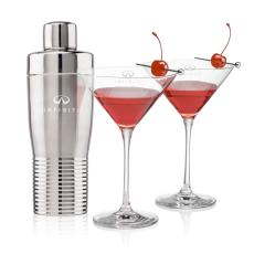 Genoa Shaker & Santiago Martini Set - Martini Glasses