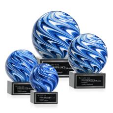Naples Award on Hancock Base - Black - Art Glass Awards