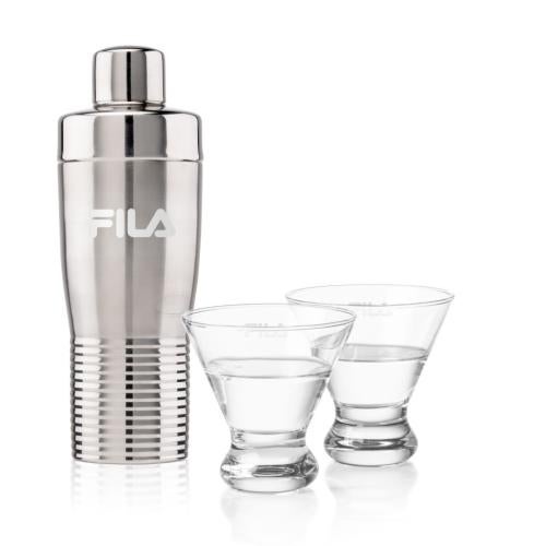 Corporate Gifts - Barware - Glasses Sets - Genoa Shaker & Brisbane Martini Set