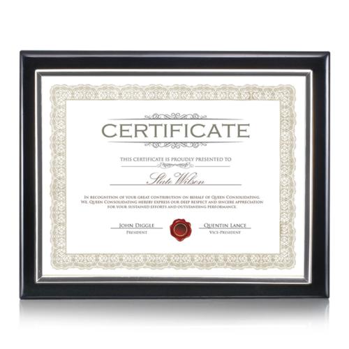 Oakleigh Certificate Holder - Black Plaque Awards - Certificate Frames - Oakleigh Certificate Holder - Black