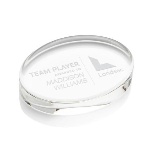 Recognition Awards - Crystal Awards - Logan Oval Paperweight