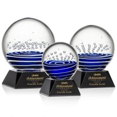 Tranquility Award on Sheffield Base - Black - Art Glass Awards