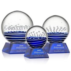 Tranquility Award on Sheffield Base - Blue - Art Glass Awards