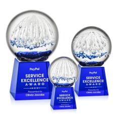 Starburst Glass Award on Fortino Base - Blue