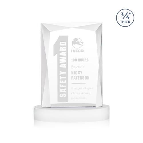 Recognition Awards - Crystal Awards - Messina Award on Alberton Base - White