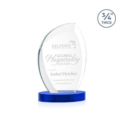 Recognition Awards - Crystal Awards - Wichita Award on Alberton Base - Blue