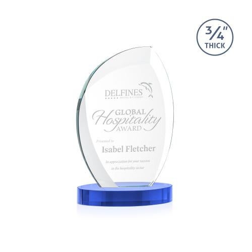 Recognition Awards - Crystal Awards - Wichita Award on Alberton Base - Sky Blue