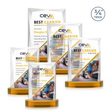 Messina VividPrint Award on Alberton Base - Amber - Full Color Awards