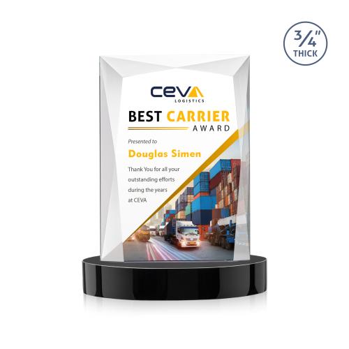 Recognition Awards - Crystal Awards - Messina VividPrint&trade; Award on Alberton Base - Black