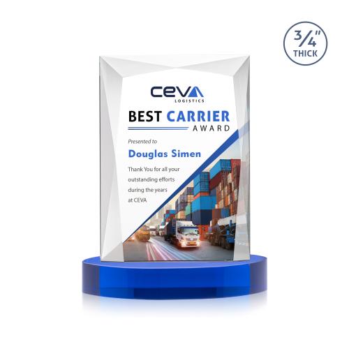 Recognition Awards - Crystal Awards - Messina VividPrint&trade; Award on Alberton Base - Blue