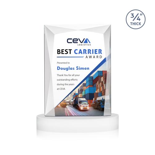 Recognition Awards - Crystal Awards - Messina VividPrint&trade; Award on Alberton Base - White