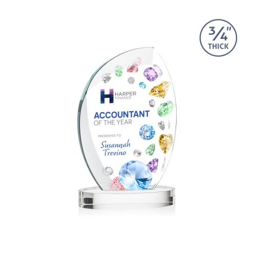 Recognition Awards - Crystal Awards - Wichita VividPrint&trade; Award on Alberton Base - Clear