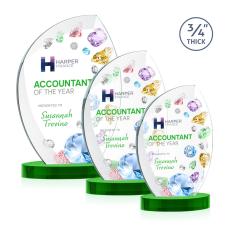 Wichita VividPrint Award on Alberton Base - Green - Flame Awards