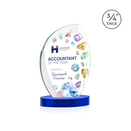 Recognition Awards - Crystal Awards - Wichita VividPrint&trade; Award on Alberton Base - Blue
