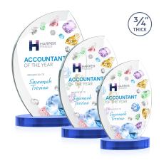 Wichita VividPrint Award on Alberton Base - Sky Blue - Blue Crystal Awards