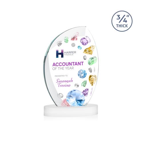 Recognition Awards - Crystal Awards - Wichita VividPrint&trade; Award on Alberton Base - White