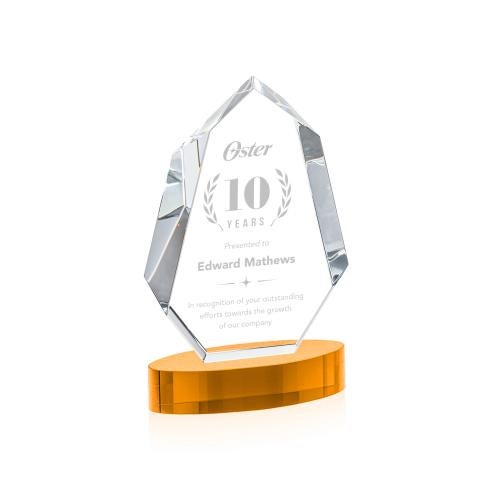 Recognition Awards - Crystal Awards - Norwood Award on Alberton Base - Amber