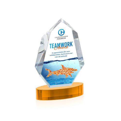 Recognition Awards - Crystal Awards - Norwood VividPrint&trade; Award on Alberton Base - Amber