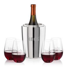 Pescara Wine Cooler & Boston Stemless Wine Set - Wine Accessories