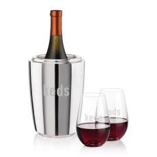 Pescara Wine Cooler & Boston Stemless Wine Set - Icebuckets