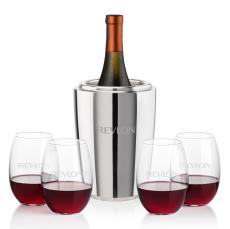 Pescara Wine Cooler & Carlita Stemless Wine Set - Wine Accessories