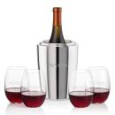 Pescara Wine Cooler & Carlita Stemless Wine Set
