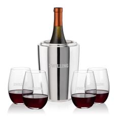 Pescara Wine Cooler & Laurent Stemless Wine Set - Wine Accessories